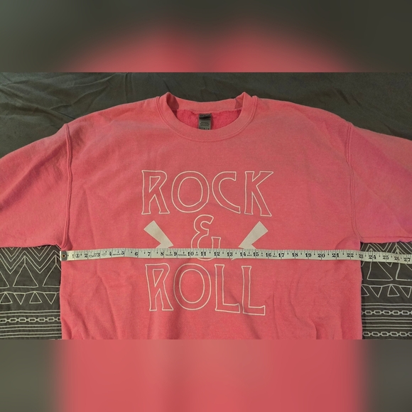 Rock & Roll Hot Pink Sweatshirt Size Large - Picture 3 of 6